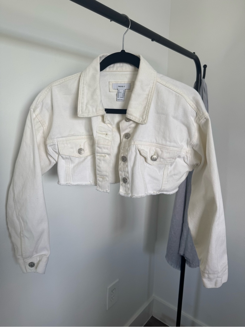 Forever 21 Off White Denim Jacket - Women's